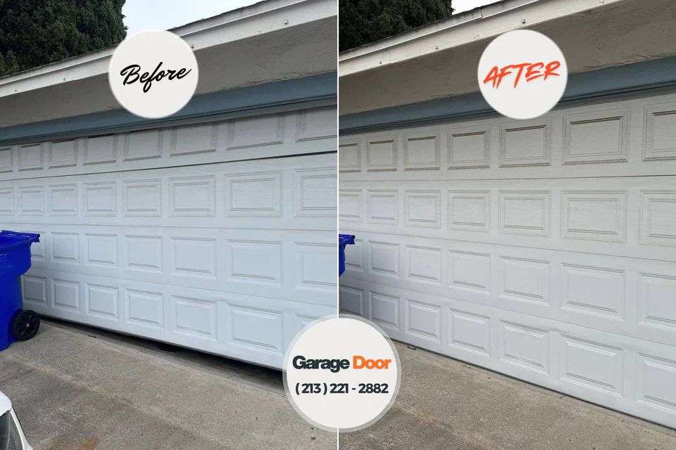 Before and after: garage door repair Silver Lake, NJ